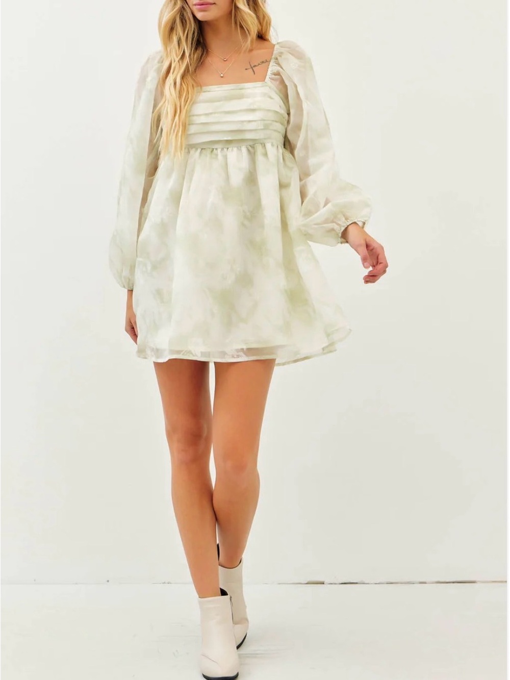 NWT - Flowy Long Sleeve Dress in Sage Green Size S